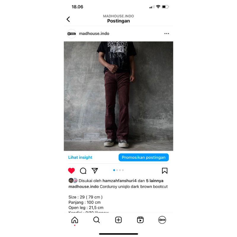 corduroy uniqlo bootcut dark brown