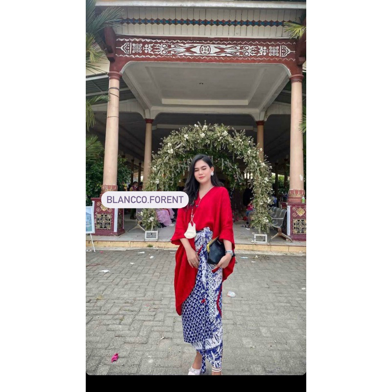 SEWA ONE SET BAJU KONDANGAN BATIK MERAH/ Zoya red