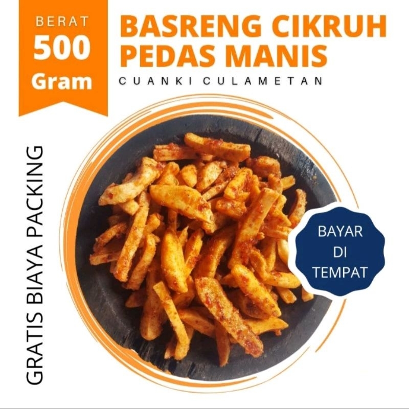 

Basreng, bakso goreng pedas manis daun jeruk 500 gram