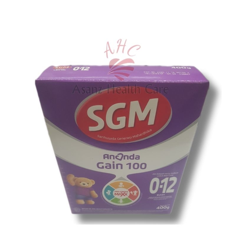 SGM ANANDA GAIN 100 0-12 BULAN KEMASAN 400GR | SGM ANANDA GAIN | SUSU TINGGI NUTRISI | SUSU BAYI KEB