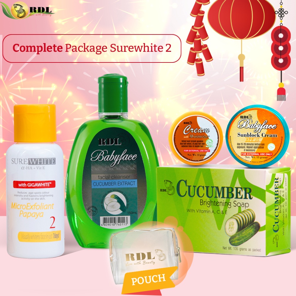 TERBARU RDL Paket Complete SureWhite 2 Perawatan Wajah Day Night Skincare Kulit Beruntusan Kusam Ker