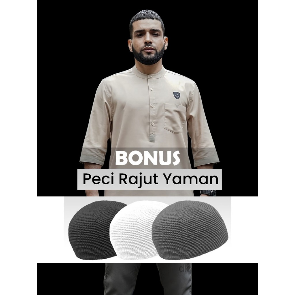 SAMASE Kurta Basic R064 Qurta Pria Lengan 3/4