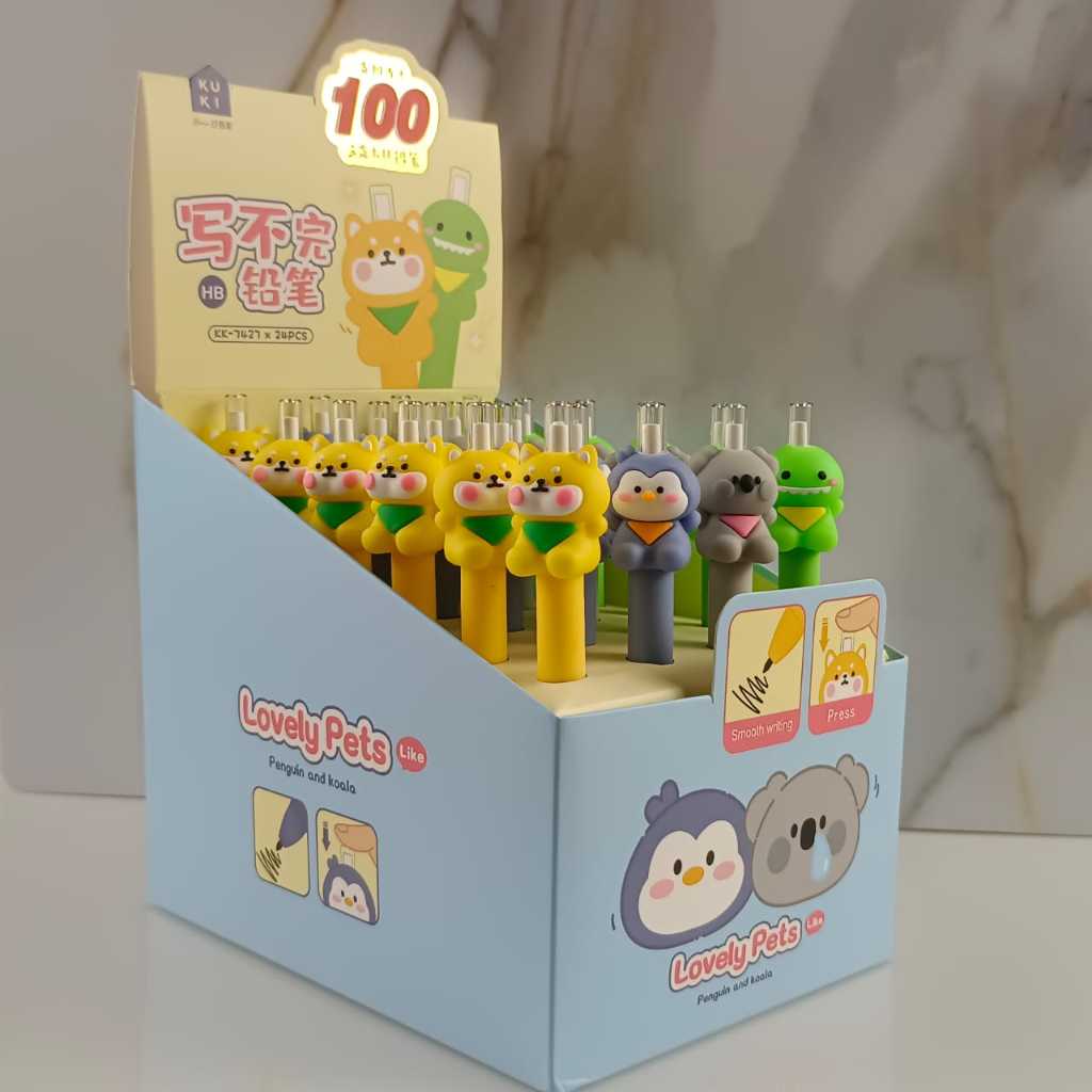 

Pensil Eternal Premium Lovely Pets / Pensil Terbaru Tanpa Isi Tanpa Rautan/ Karakter Lucu 3D
