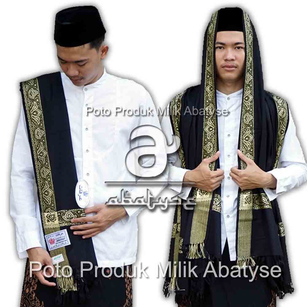 Sorban Kashmiri Yasmeen Hitam Lis Gold 2 Made in India - Sorban Panjang Rumbai