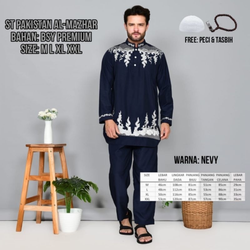 SETELAN KOKO PRIA JUMBO SET PAKISTAN AL MAZHAR DEWASA BIG SIZE LENGAN PANJANG PREMIUM XXL BAJU LEBAR