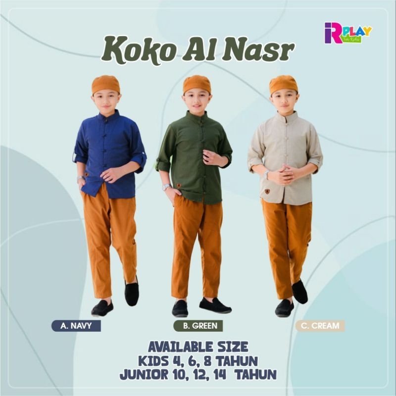 IRPLAY KOKO AL NASR / SETELAN KOKO PANJANG ANAK / KOKO LENGAN PANJANG ANAK