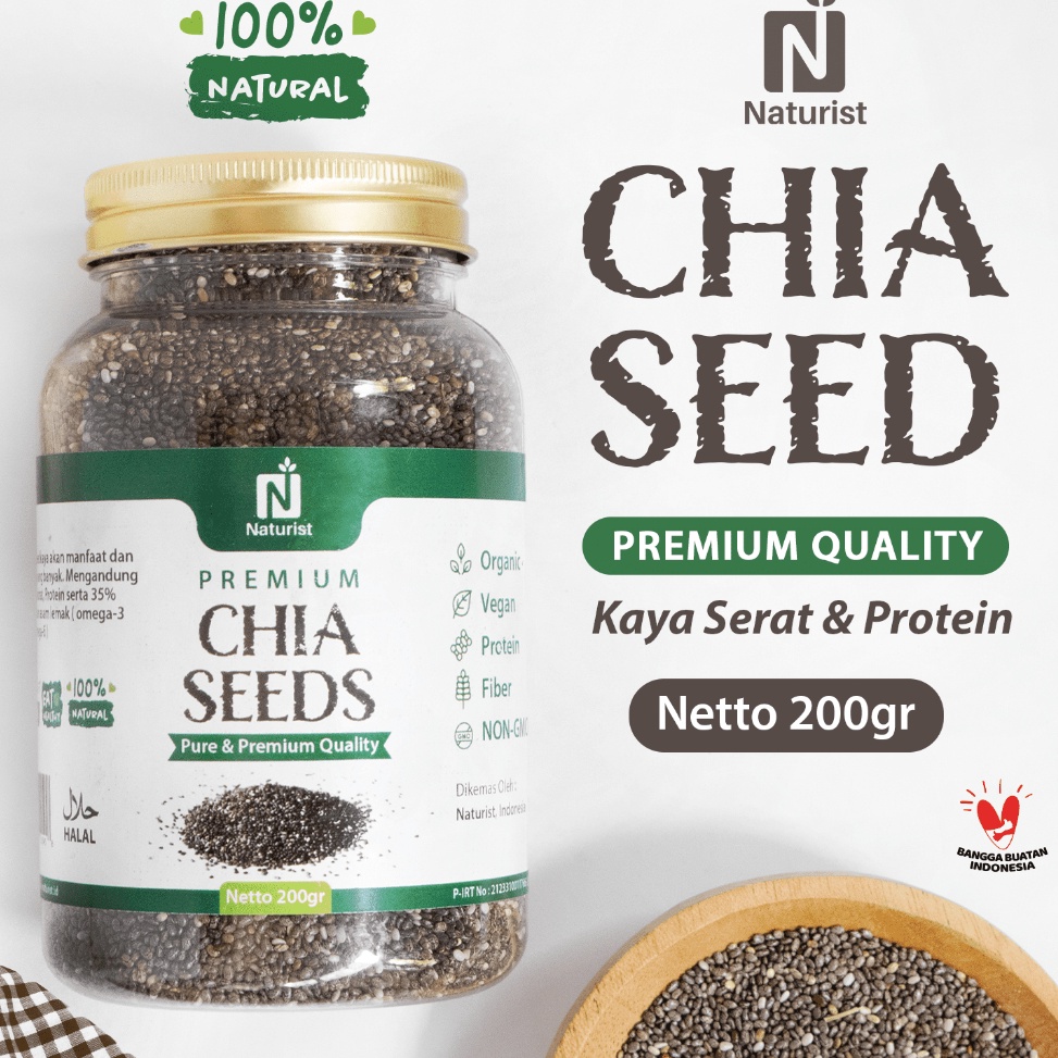 

DISKON NATURIST CHIASEED ORGANIC CHIA SEED MEXICO PREMIUM CHIASEED BUMBU DIET CHIA 2GR