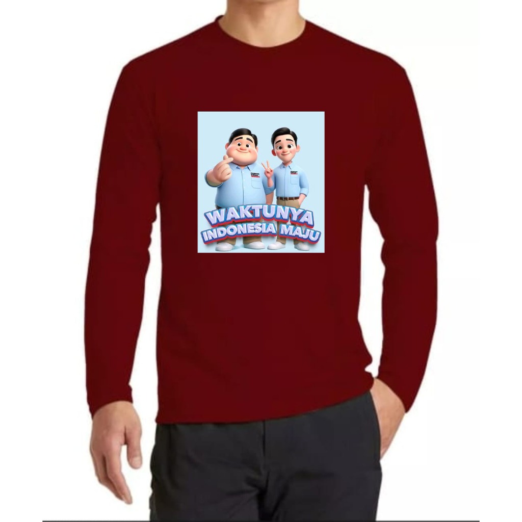 KAOS LENGAN PANJANG PRIA DTF GEMOY MAJU KAOS OBLONG PANJANG KEREN