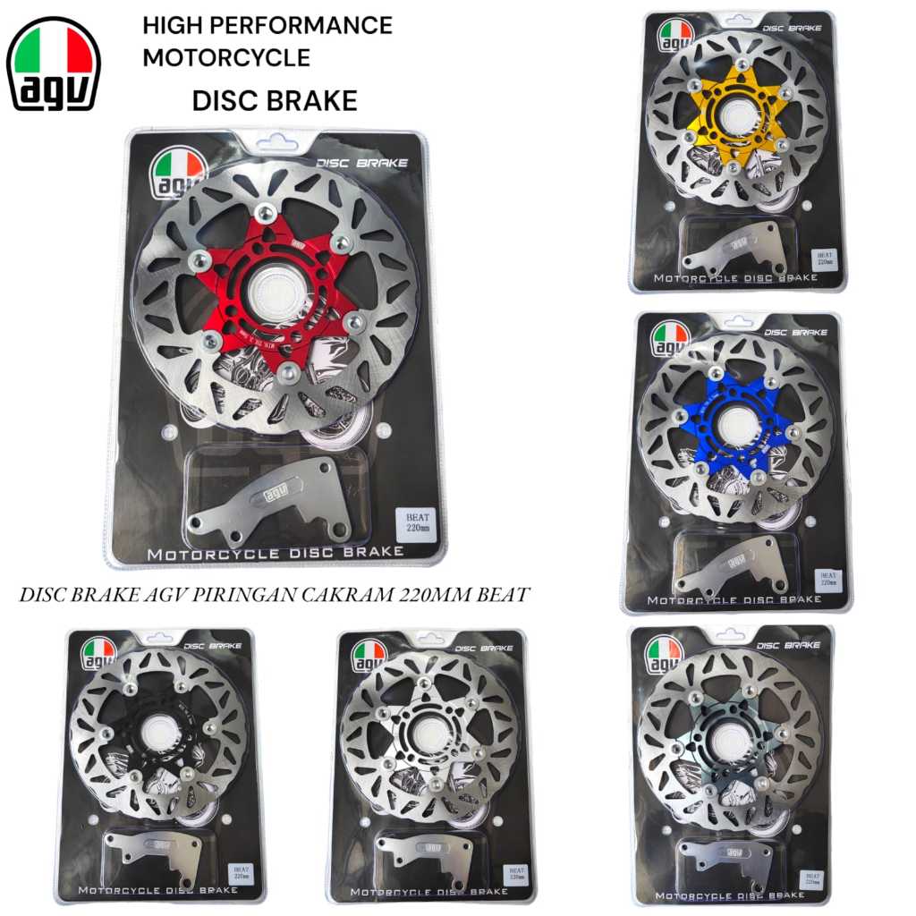 AGV Piringan Disc Cakram Depan 220mm Bulat Plus Bracket PNP Beat Scoopy Vario Spacy