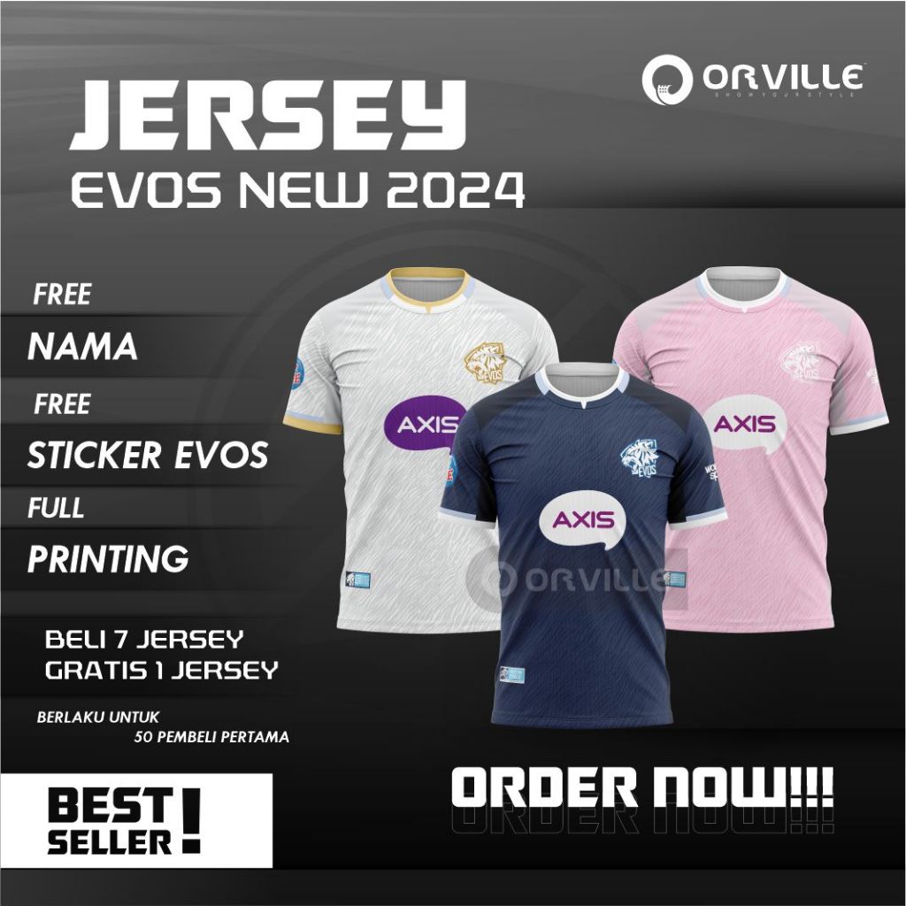 JERSEY EVOS TERBARU 2024 MPL S13 FREE NICKNAME & STICKER EVOS