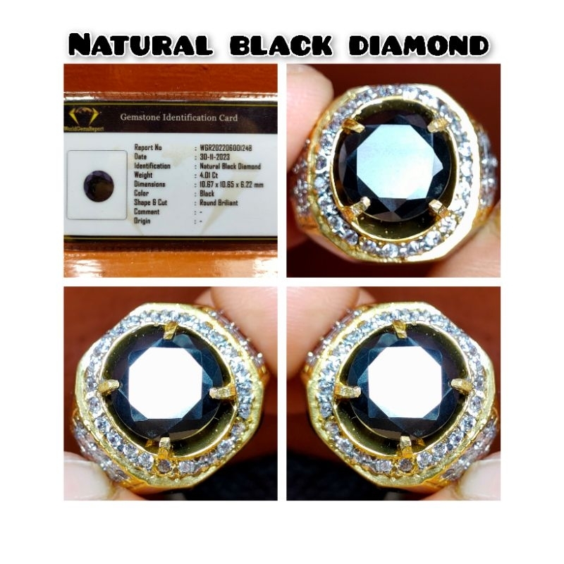 CINCIN BATU BERLIAN HITAM RING PERAK