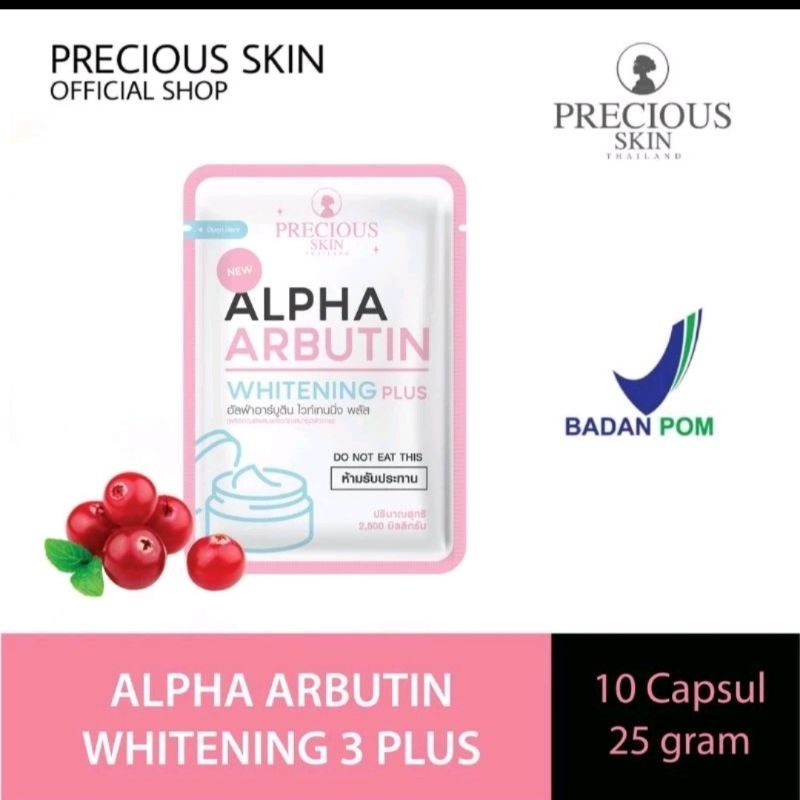 Precious Skin Alpha Arbutin Whitening Plus powder 2500mgisi 10 kapsul