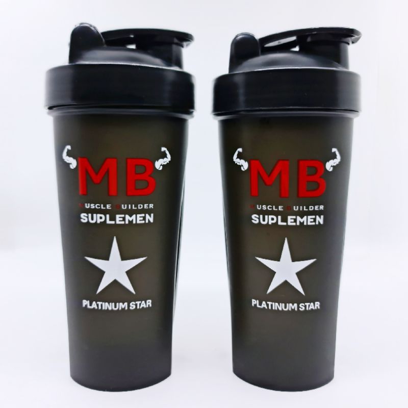 Shaker MBSUPLEMEN 750 ml PLATINUM STAR MB SUPLEMEN Botol Air Shake Fitness Fitnes Gym Susu Whey Prot