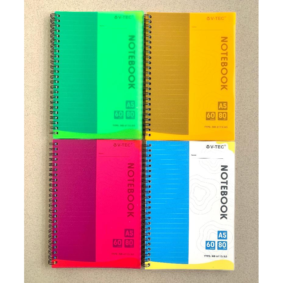 

Notebook Spiral V-Tec NB-6115 Transparan Warna A5 B5 - Buku Spiral A5 B5 - Notepad - Notes Spiral - Buku Catatan A5