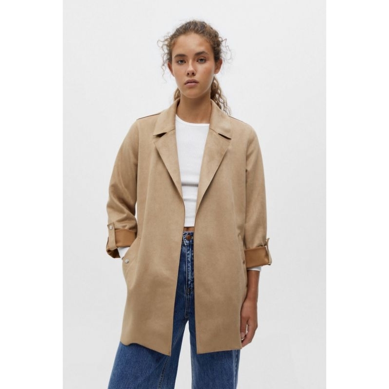 Jaket Blazer suede Coat PULL AND BEAR PULL&BEAR Original TERMURAH