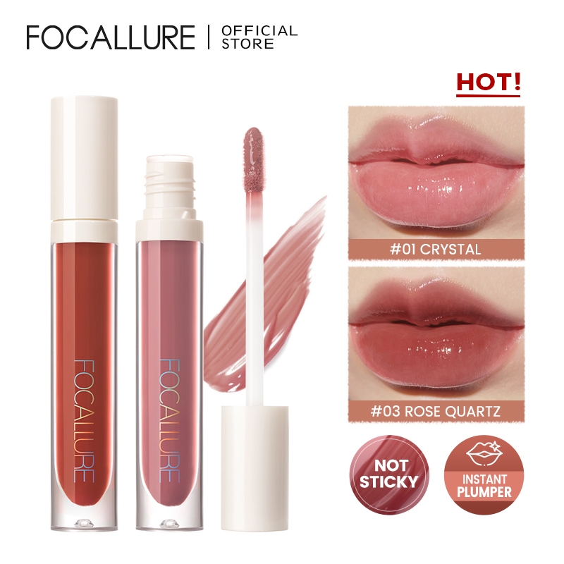 [BPOM]FOCALLURE Plumpmax  Lip Gloss Shimmer Glossy Makeup - kosmetik