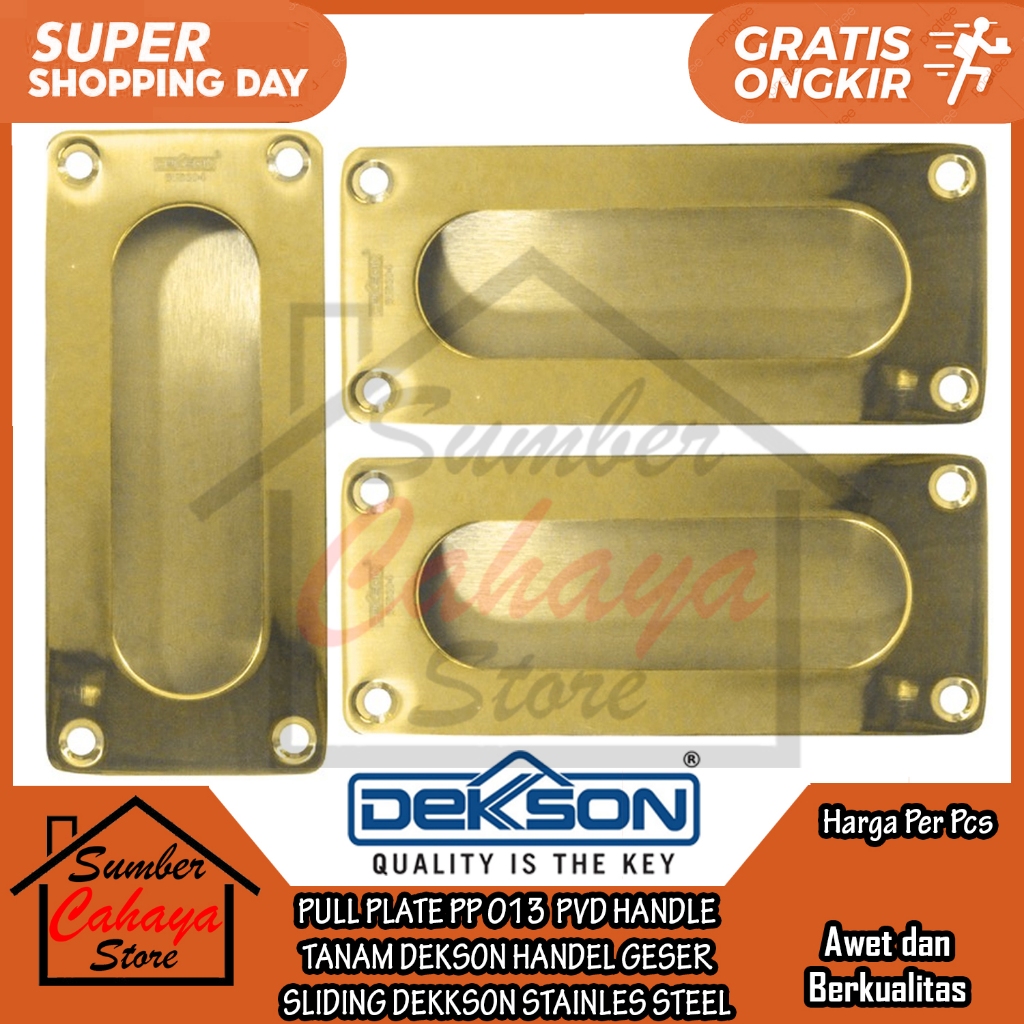 Pull Plate Handle Tanam Pp 013 Pvd Tarikan Dekson Handel Pintu Geser Sliding Gagang Laci Lemari Sled