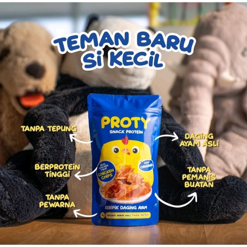 

PROTY Chicken Chips 18g - Keripik Daging Ayam Krispi - Snack Cemilan Protein Sehat