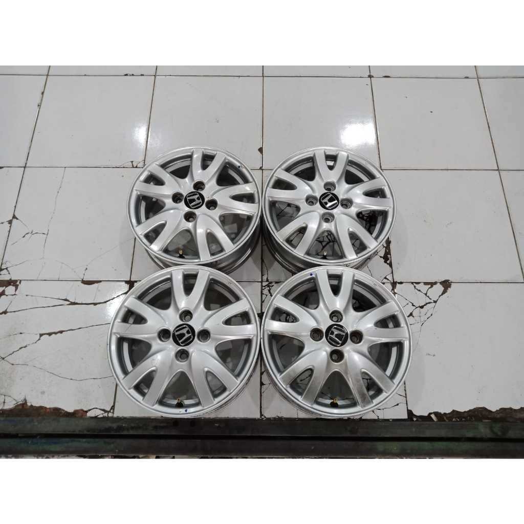 velg original copotan mobil honda brio satya ring 14 pcd 4x100 silver