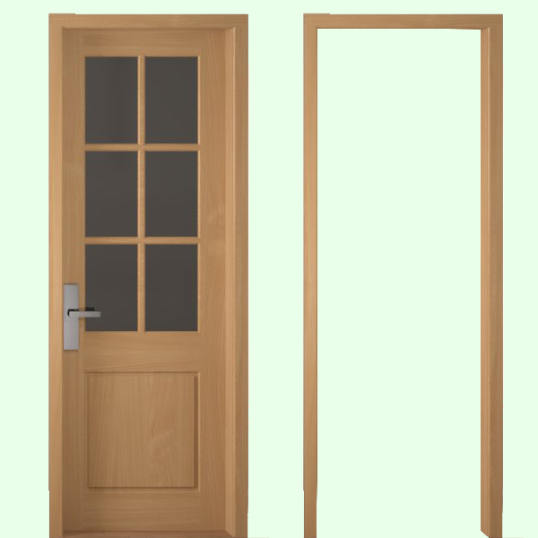 1 Set Kusen + Daun Pintu Jati Jatiwarna Wood Minimalis JW002B