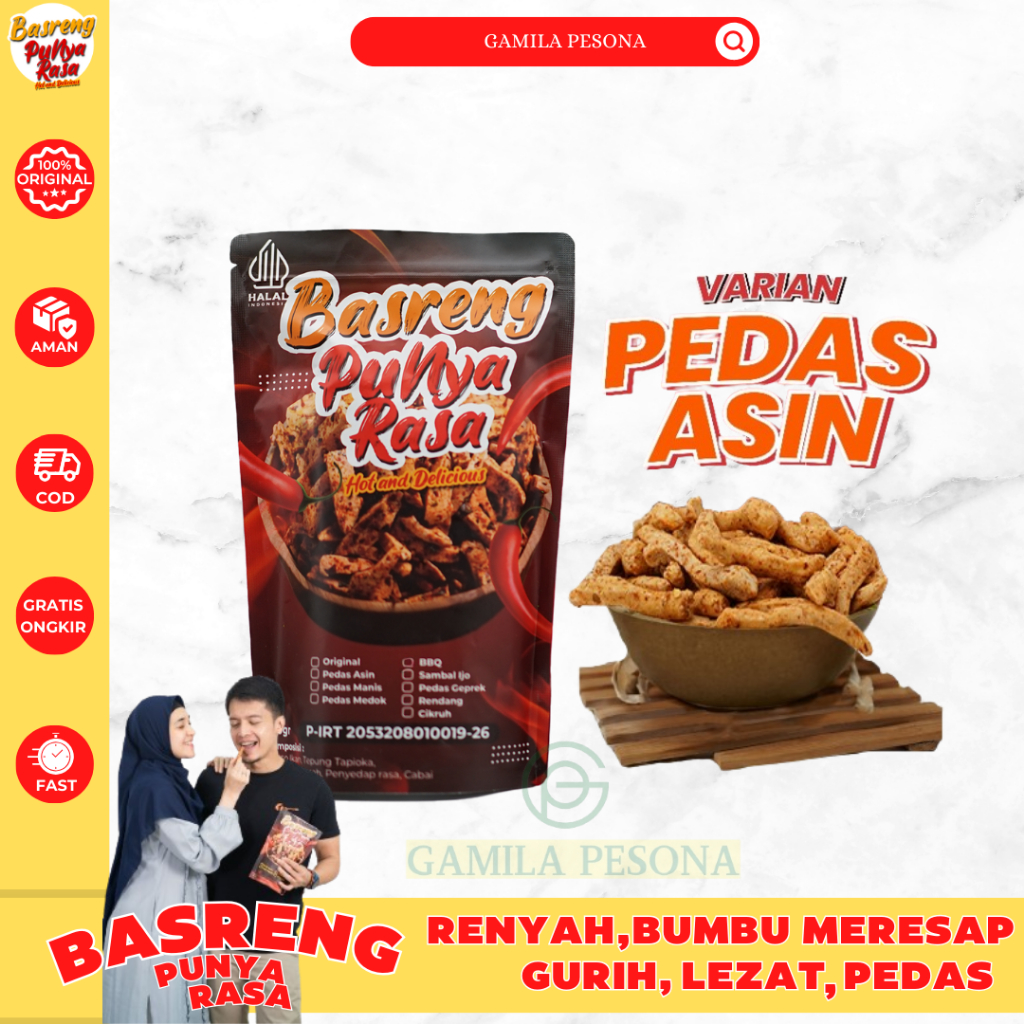 

TERLARIS Basreng Pedas Asin Dengan Daun Jeruk Terbaik Kaya Akan Bumbu Melimpah