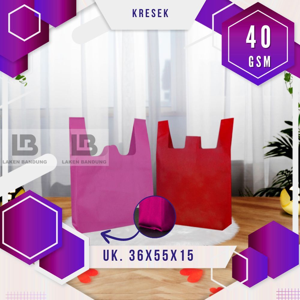 

Tas Kain Spunbond Goodie bag Totte bag Model kantong Kresek 36x55x15 cm