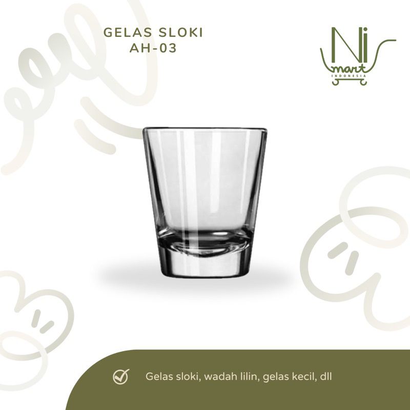 Gelas AH-03 | Gelas Mini Kecil Kaca | Gelas Lilin Simple Simpel Kedaung Murah Mewah Elegant
