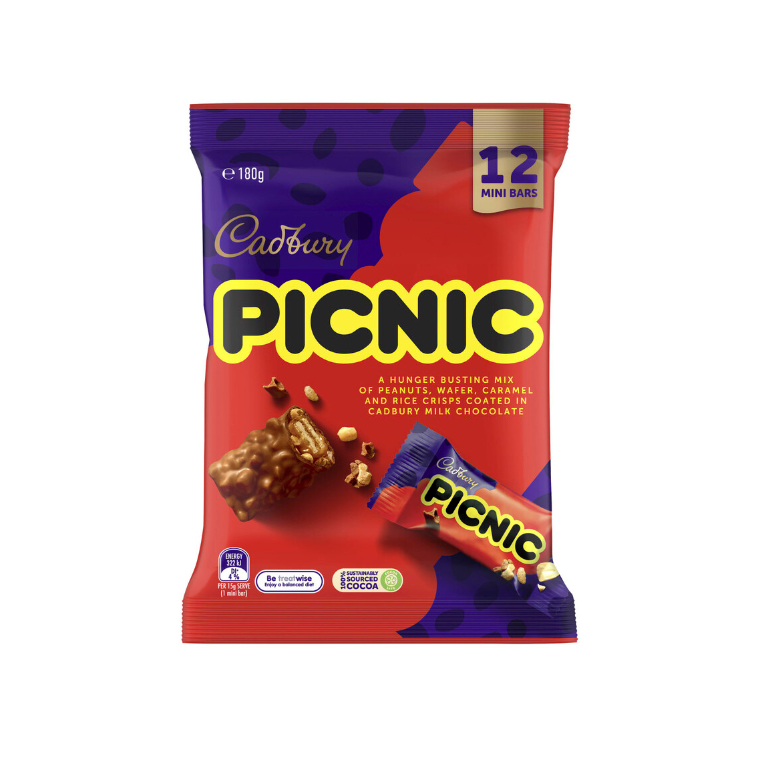 

Cadbury Picnic Chocolate Sharepack 12 Pack | 180g