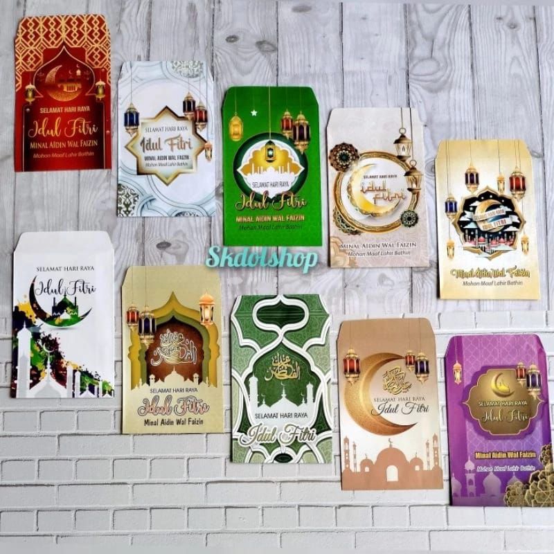 

AMPLOP LEBARAN. ANGPAU LEBARAN. AMPLOP THR ( MOTIF MASJID. MIX ISI 100 PCS )