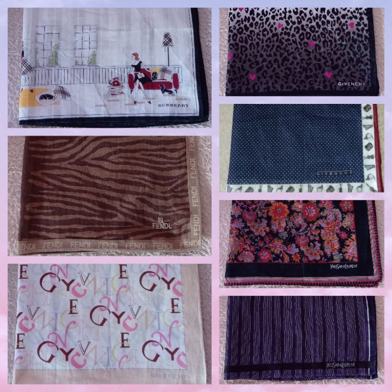 Givenchyy, Burberryy, Fendii, Y5L Ori SAPUTANGAN/handkerchief