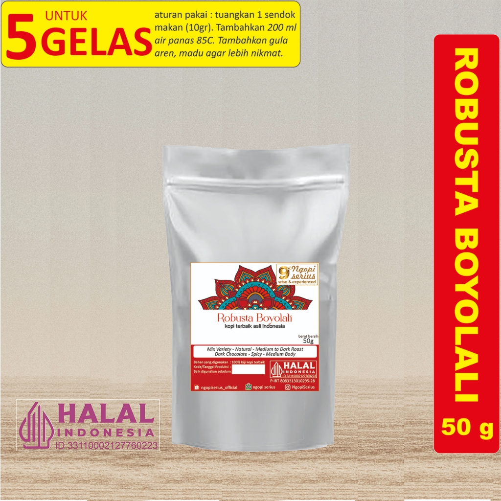 

NGOPI SERIUS Kopi Robusta Boyolali 50 gram bubuk