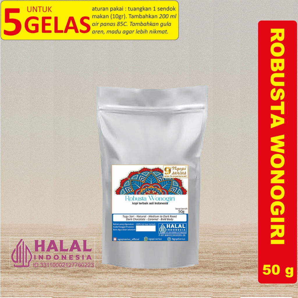 

NGOPI SERIUS Kopi Robusta Wonogiri 50 gram bubuk