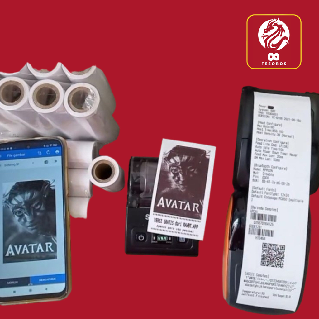

Kertas Thermal 57x30 / 58x30 mm Struk Printer Bluetooth Polos SPOT EDC