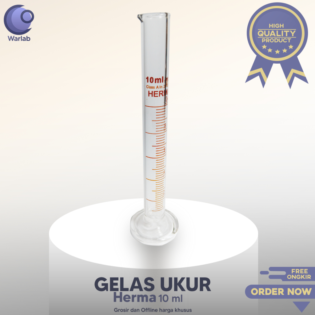 Herma Gelas Ukur 10 ml / Measuring Cylinder/ Gelas Ukur Kaca Original