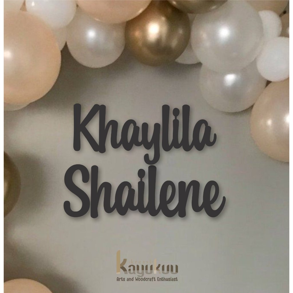 Kreasikayukuu Custom Nama Tulisan Kertas Jasmine Dekorasi Ulang Tahun Tasyakuran [HARGA PERHURUF]