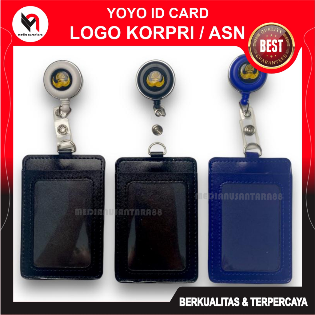 Yoyo ID Card KORPRI ASN PNS dengan Holder Kulit