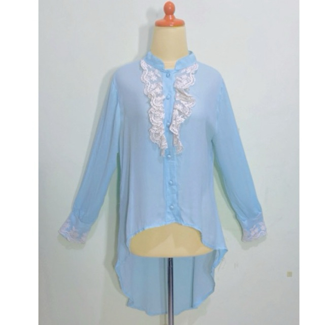 Atasan Kemeja Tunik full kancing busui friendly bahan siffon sifon cocok untuk kerja kantor motif po