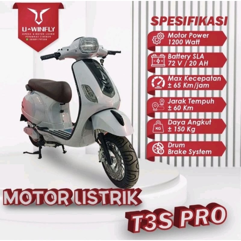 SEPEDA MOTOR LISTRIK MATIC UWINFLY T3S PRO (ON THE ROAD)