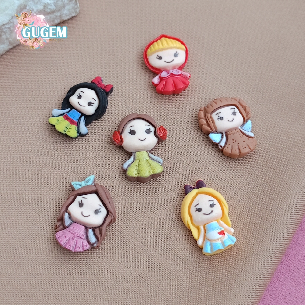 [6pcs] Clay Resin Boneka Princess Resin Clay Diy Princess Aurora