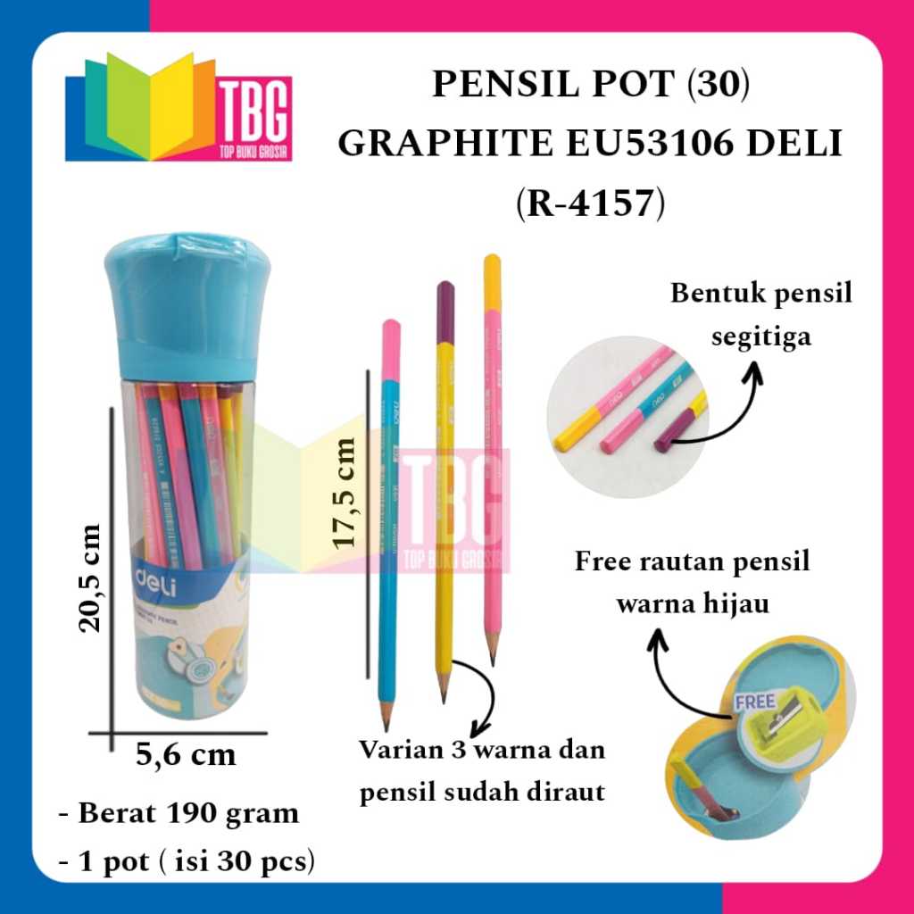 

1 TABUNG (30 PCS) PENSIL POT (30) GRAPHITE EU53106 DELI / PENSIL TABUNG / PENSIL 2B (R-4157)