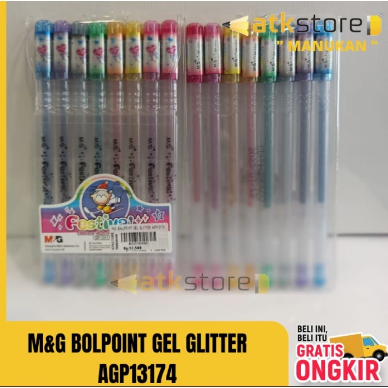 

M&G BALLPOINT GEL GLITTER | PULPEN GLITTER WARNA