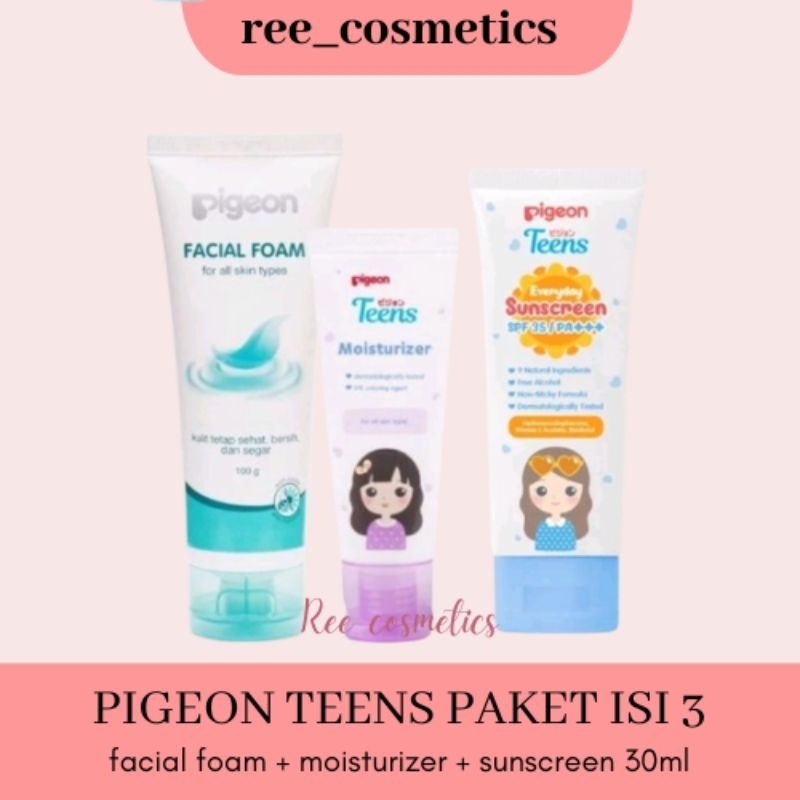 Pigeon Teens 1 Paket Lengkap Isi 3 Skincare Anak Remaja