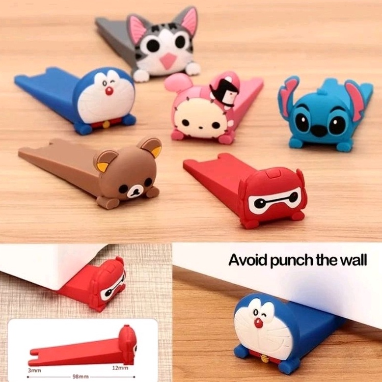 New Ready Penahan Pintu Penyangga Pintu Anti Benturan Pintu Kartun Lucu Doraemon Door Stopper Silico