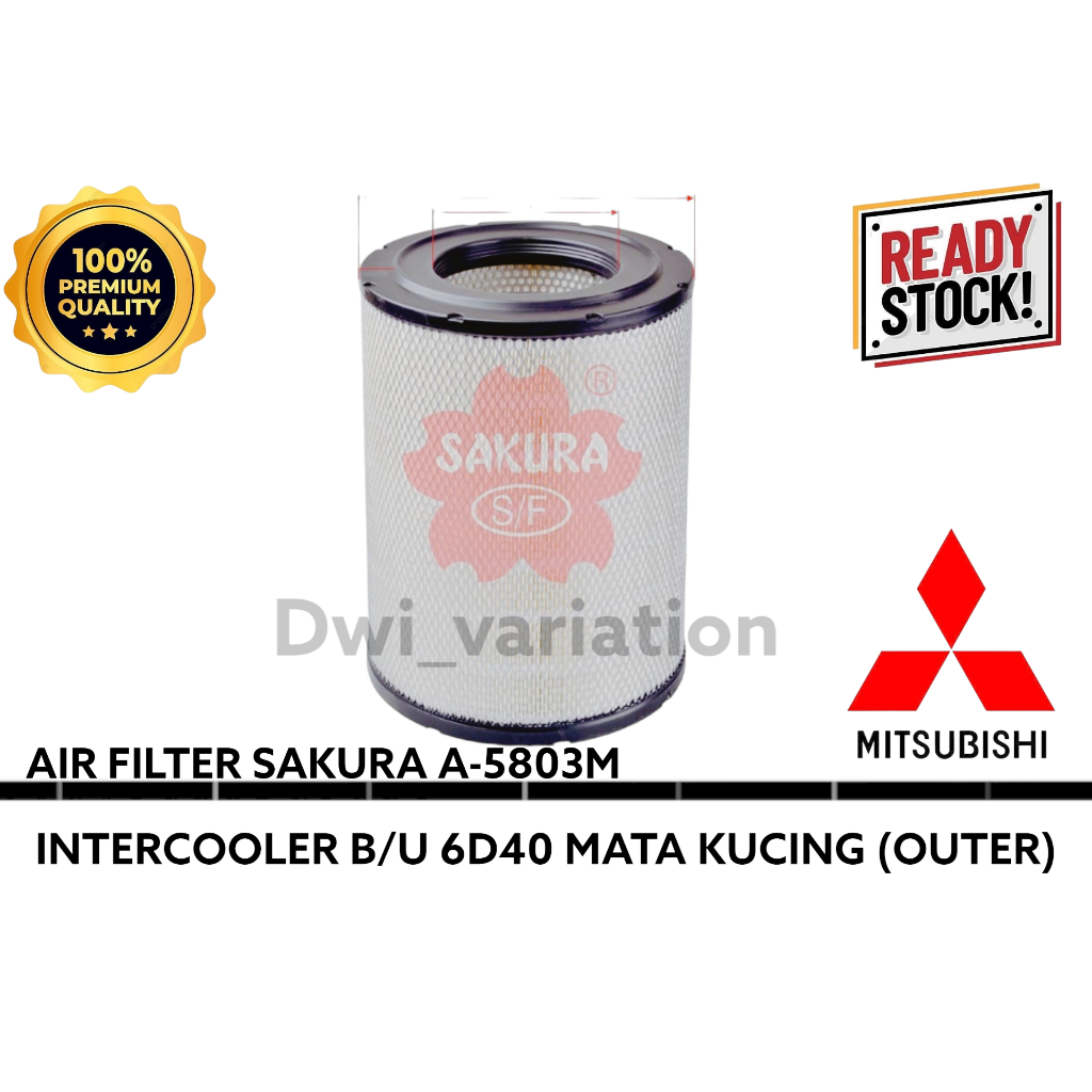 FILTER UDARA INTERCOOLER B/U6D40 MATA KUCING (OUTER) ORIGINAL PRODUK SAKURA A-5803M