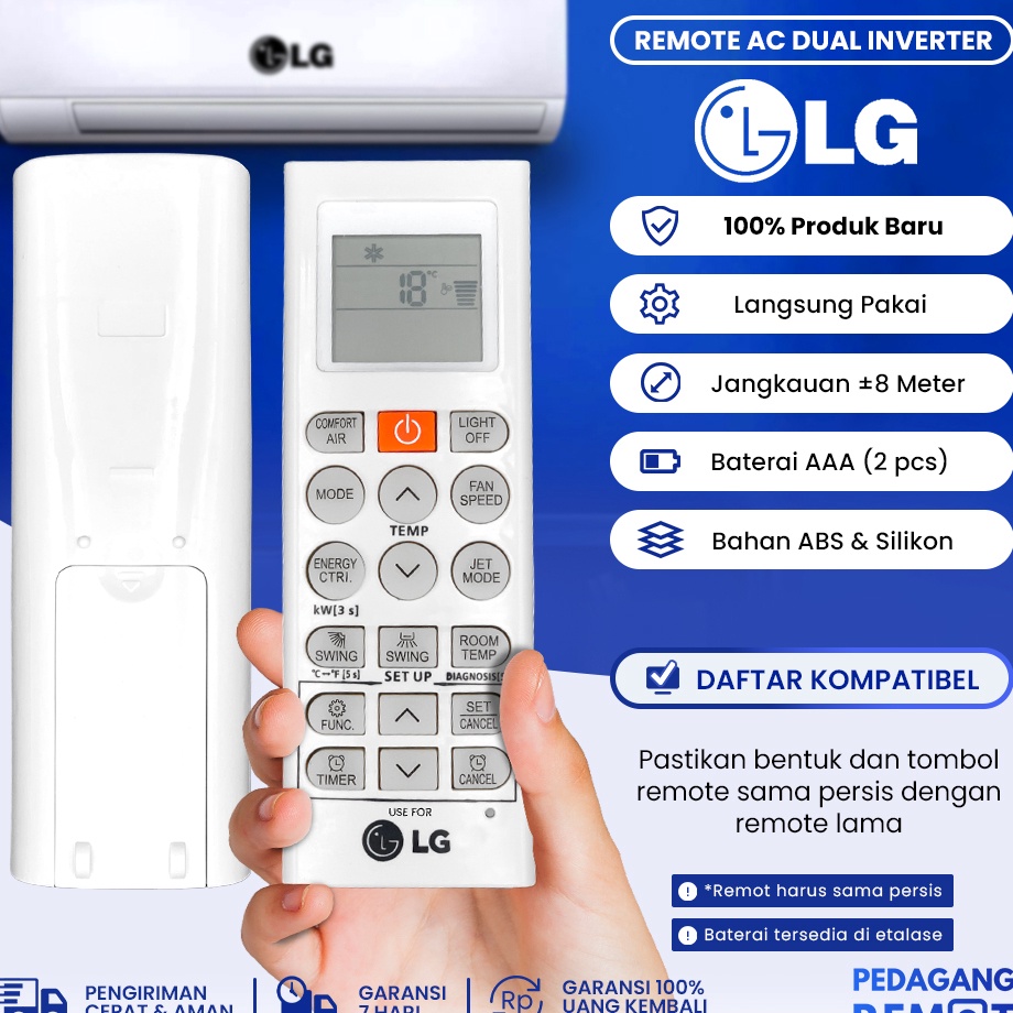 FKo Remot Remote AC LG Dual Inverter AKB757581 Grade Original