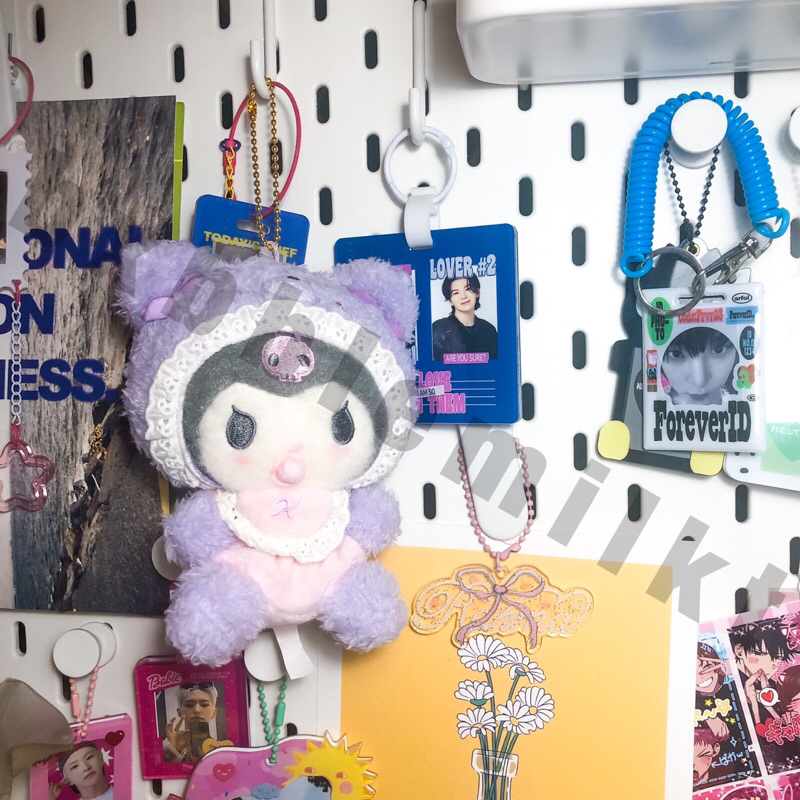 sanrio latte bear baby - kuromi mascot holder
