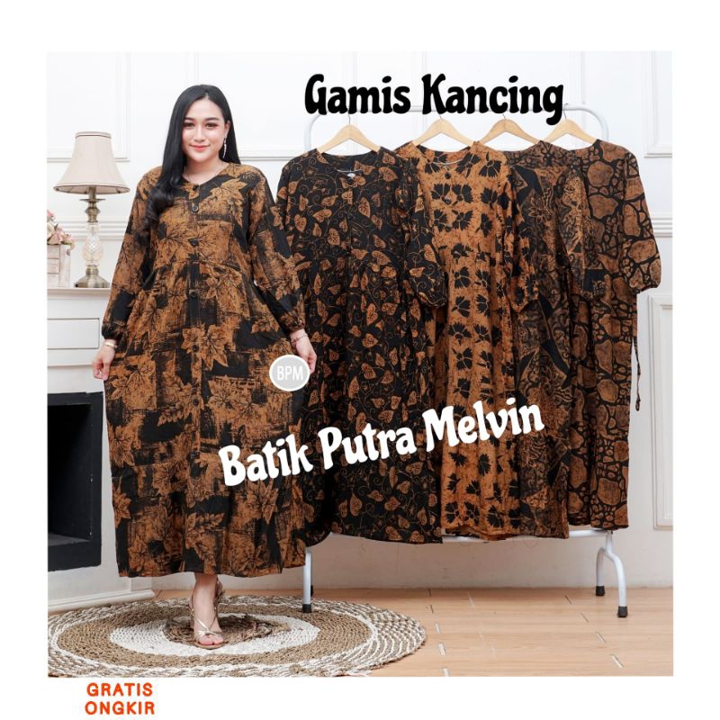 GAMIS SUSUN KANCING COKLAT