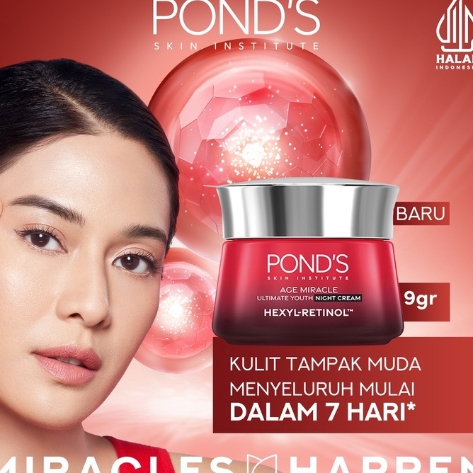 KODE 77 ORIGINAL Ponds Age Miracle Ultimate Youthful Glow Day Cream  Night Cream  Cleanser Sabun  Ey