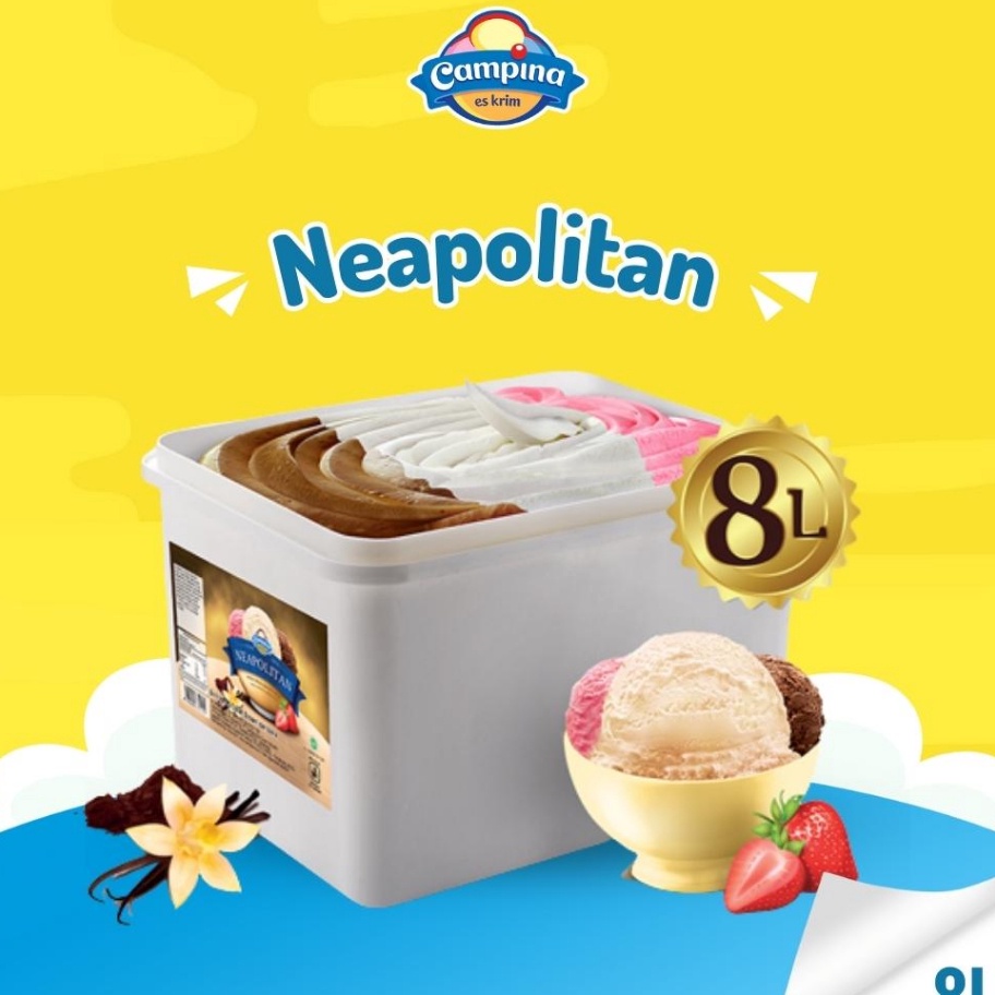 

COD Ice Cream Campina 8 Liter Neapolitan Es Krim