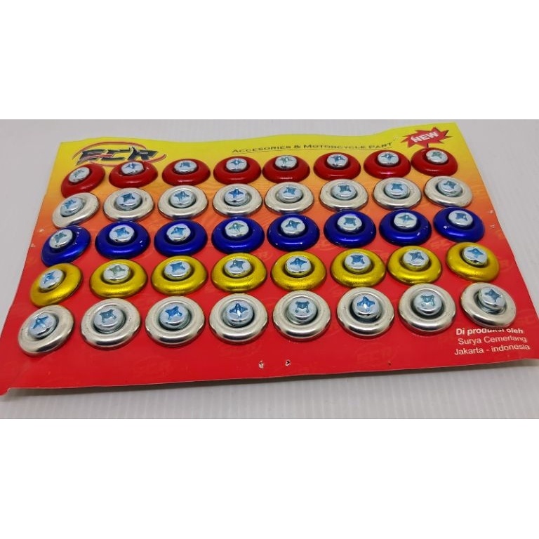 Penjualan Terbanyak Baut Obeng Posh Buat Plat Nomor isi 4pcs Lempeng Baut Posh  Ring monel Universal